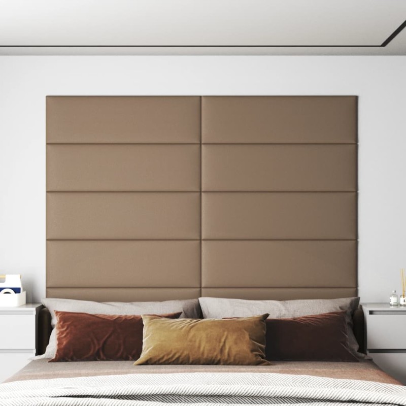 Wandpaneele 12 Stk. Cappuccino-Braun 90x30cm Kunstleder 3,24 m² Wandpaneele 12 Stk. Cappuccino-Braun 90x30cm Kunstleder 3,24 m²