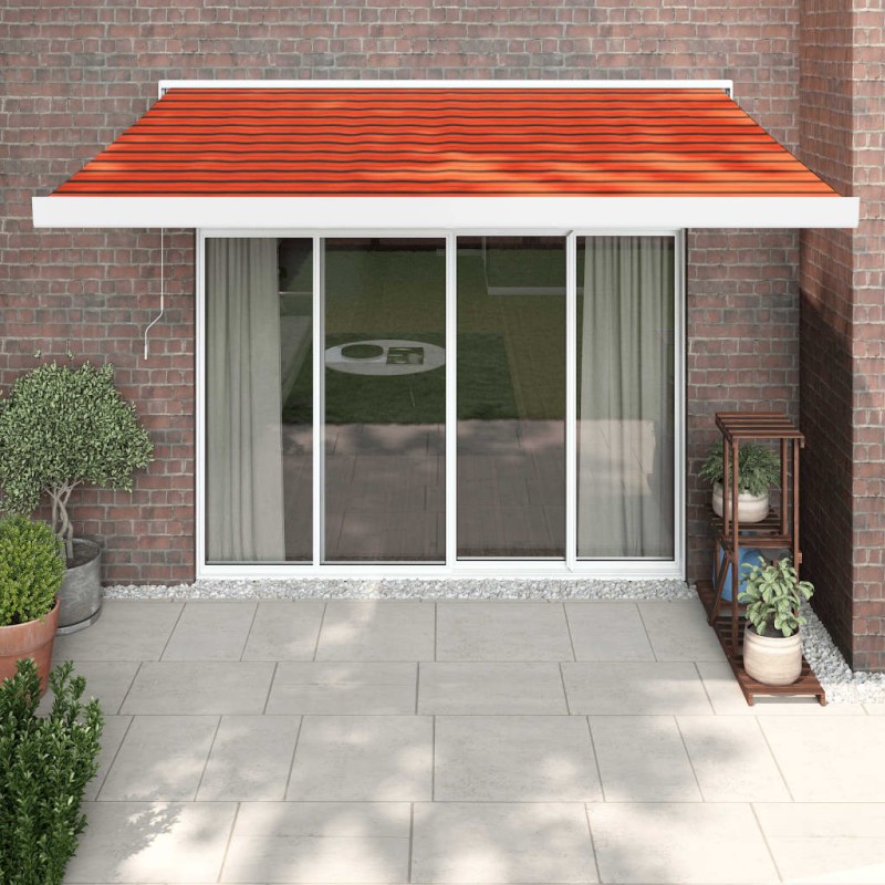 vidaXL Markise Einziehbar Orange und Braun 3x2,5 m Stoff und Aluminium vidaXL Markise Einziehbar Orange und Braun 3x2,5 m Stoff und Aluminium