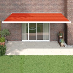 vidaXL Markise Einziehbar Orange und Braun 5x3 m Stoff und Aluminium