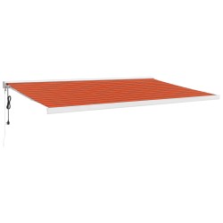 vidaXL Markise Einziehbar Orange und Braun 5x3 m Stoff und Aluminium