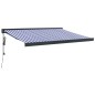 vidaXL Markise Einziehbar Blau und Weiß 3x2,5 m Stoff & Aluminium vidaXL Markise Einziehbar Blau und Weiß 3x2,5 m Stoff & Aluminium