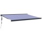 vidaXL Markise Einziehbar Blau und Weiß 4x3 m Stoff und Aluminium vidaXL Markise Einziehbar Blau und Weiß 4x3 m Stoff und Aluminium