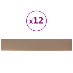 Wandpaneele 12 Stk. Cappuccino-Braun 90x15cm Kunstleder 1,62 m²