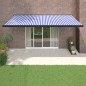 vidaXL Markise Einziehbar Blau und Weiß 5x3 m Stoff und Aluminium vidaXL Markise Einziehbar Blau und Weiß 5x3 m Stoff und Aluminium