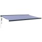 vidaXL Markise Einziehbar Blau und Weiß 5x3 m Stoff und Aluminium vidaXL Markise Einziehbar Blau und Weiß 5x3 m Stoff und Aluminium