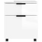 vidaXL Mobiler Aktenschrank mit Rollen Hochglanz-Weiß 45x38x54 cm vidaXL Mobiler Aktenschrank mit Rollen Hochglanz-Weiß 45x38x54 cm