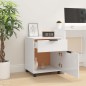 vidaXL Mobiler Aktenschrank mit Rollen Hochglanz-Weiß 45x38x54 cm vidaXL Mobiler Aktenschrank mit Rollen Hochglanz-Weiß 45x38x54 cm