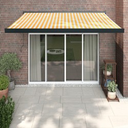 vidaXL Markise Einziehbar Gelb und Weiß 3x2,5 m Stoff und Aluminium
