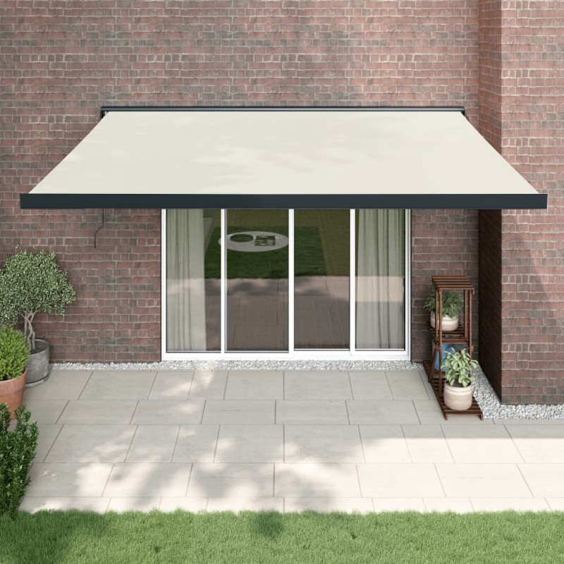 vidaXL Markise Einziehbar Creme 4,5x3 m Stoff und Aluminium vidaXL Markise Einziehbar Creme 4,5x3 m Stoff und Aluminium