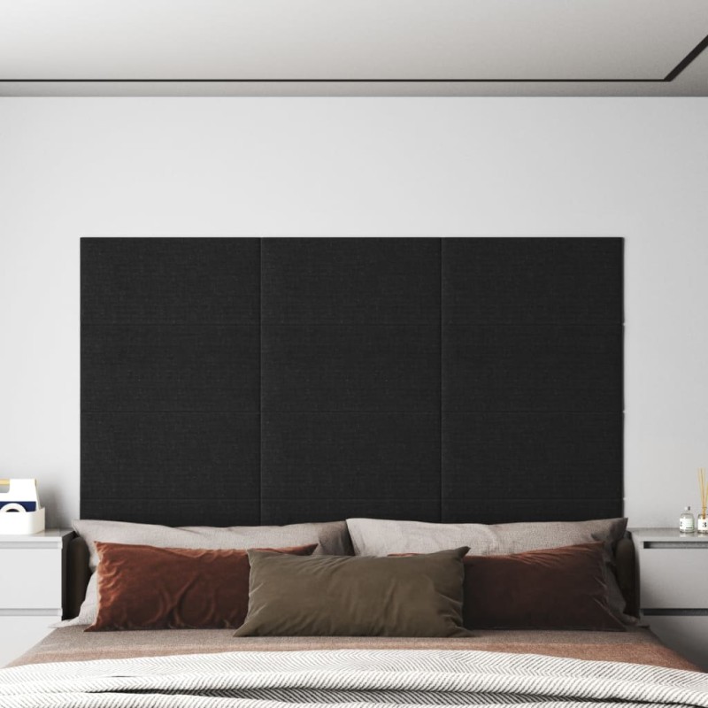 vidaXL Wandpaneele 12 Stk. Schwarz 60x30 cm Stoff 2,16 m² vidaXL Wandpaneele 12 Stk. Schwarz 60x30 cm Stoff 2,16 m²