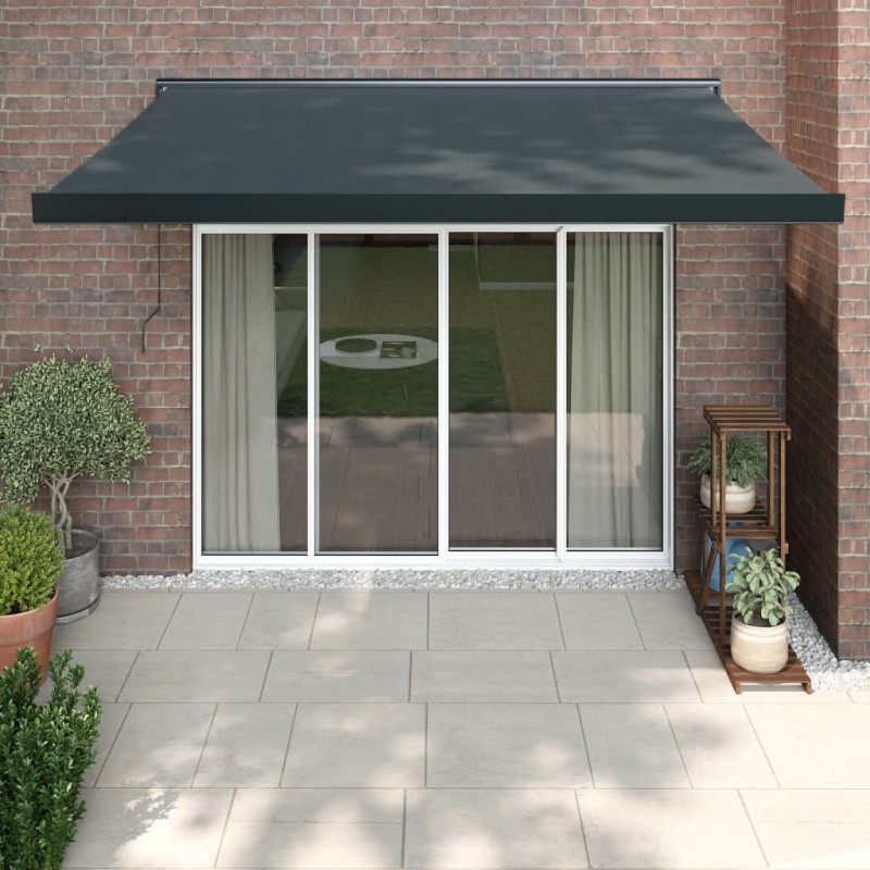 vidaXL Markise Einziehbar Anthrazit 3x2,5 m Stoff und Aluminium vidaXL Markise Einziehbar Anthrazit 3x2,5 m Stoff und Aluminium