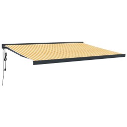 vidaXL Markise Einziehbar Gelb und Weiß 4,5x3 m Stoff und Aluminium