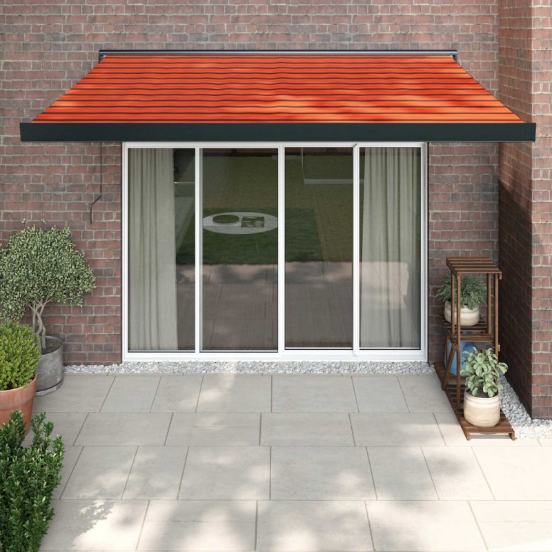 vidaXL Markise Einziehbar Orange und Braun 3x2,5 m Stoff und Aluminium vidaXL Markise Einziehbar Orange und Braun 3x2,5 m Stoff und Aluminium