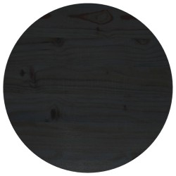 vidaXL Tischplatte Schwarz Ø40x2,5 cm Massivholz Kiefer