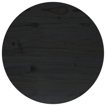 vidaXL Tischplatte Schwarz Ø40x2,5 cm Massivholz Kiefer