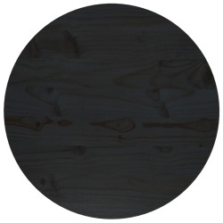 vidaXL Tischplatte Schwarz Ø50x2,5 cm Massivholz Kiefer