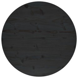 vidaXL Tischplatte Schwarz Ø70x2,5 cm Massivholz Kiefer