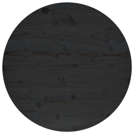 vidaXL Tischplatte Schwarz Ø70x2,5 cm Massivholz Kiefer