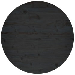 vidaXL Tischplatte Schwarz Ø80x2,5 cm Massivholz Kiefer