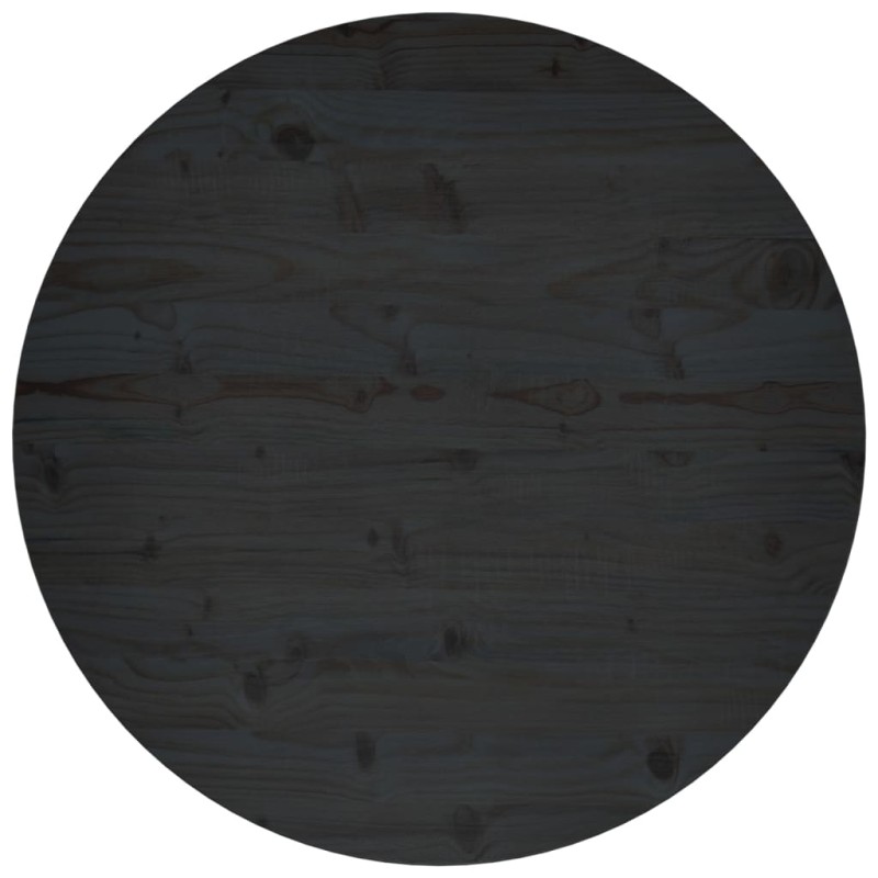 vidaXL Tischplatte Schwarz Ø80x2,5 cm Massivholz Kiefer vidaXL Tischplatte Schwarz Ø80x2,5 cm Massivholz Kiefer