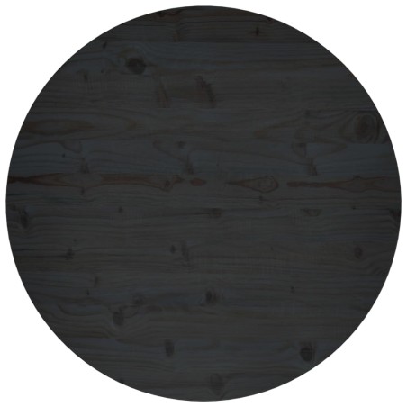 vidaXL Tischplatte Schwarz Ø80x2,5 cm Massivholz Kiefer