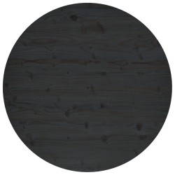 vidaXL Tischplatte Schwarz Ø90x2,5 cm Massivholz Kiefer