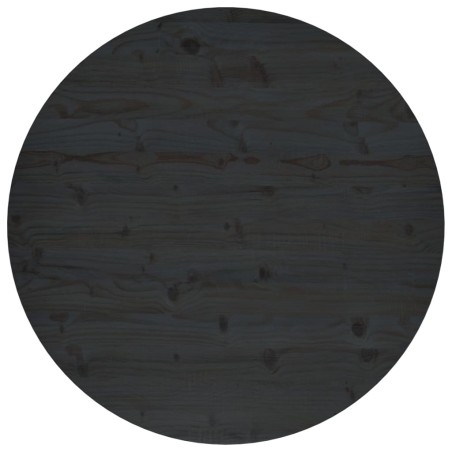 vidaXL Tischplatte Schwarz Ø90x2,5 cm Massivholz Kiefer