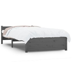 vidaXL Massivholzbett Grau 100x200 cm