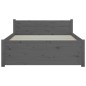 vidaXL Massivholzbett Grau 100x200 cm vidaXL Massivholzbett Grau 100x200 cm