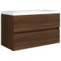 vidaXL Waschbeckenunterschrank Eichen-Optik 80x38,5x45cm Holzwerkstoff vidaXL Waschbeckenunterschrank Eichen-Optik 80x38,5x45cm Holzwerkstoff