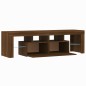 vidaXL TV-Schrank mit LED-Leuchten Braun Eichen-Optik 140x36,5x40 cm vidaXL TV-Schrank mit LED-Leuchten Braun Eichen-Optik 140x36,5x40 cm