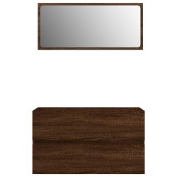 vidaXL 2-tlg. Badmöbel-Set Braun Eichen-Optik Holzwerkstoff