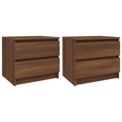 vidaXL Nachttische 2 Stk Braun Eiche-Optik 50x39x43,5 cm Holzwerkstoff