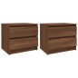 vidaXL Nachttische 2 Stk Braun Eiche-Optik 50x39x43,5 cm Holzwerkstoff
