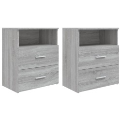 vidaXL Nachttische 2 Stk. Grau Sonoma 50x32x60 cm