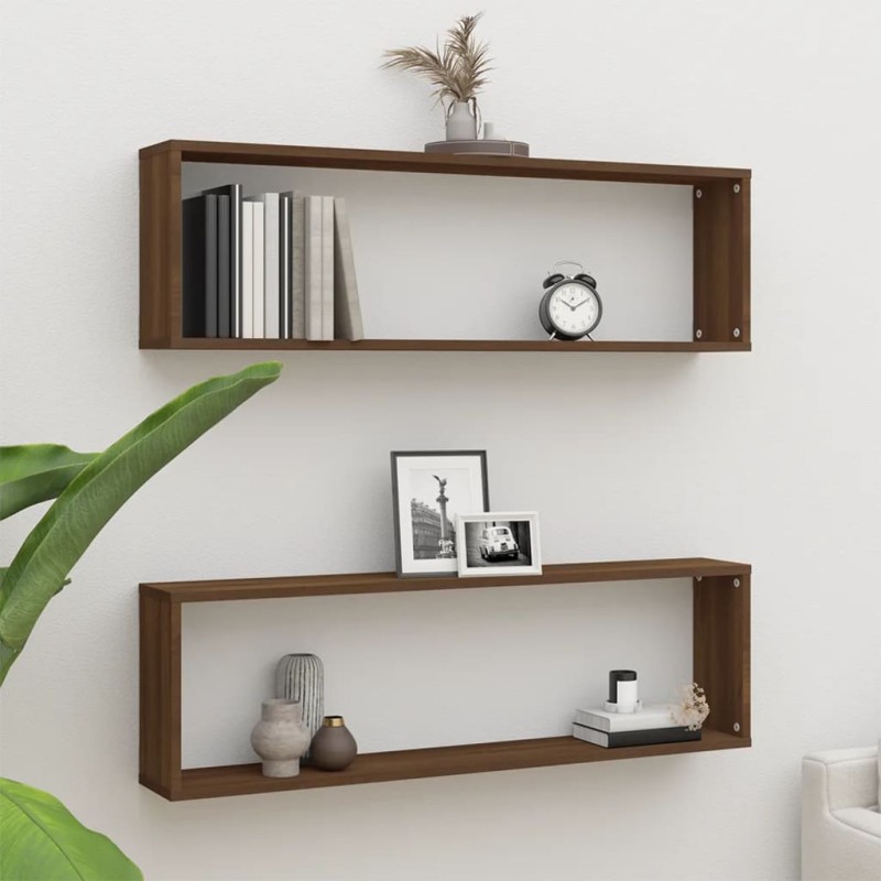 vidaXL Wandregale 2 Stk. Braun Eichen-Optik 100x15x30 cm Holzwerkstoff vidaXL Wandregale 2 Stk. Braun Eichen-Optik 100x15x30 cm Holzwerkstoff