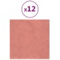 Wandpaneele 12 Stk. Rosa 30x30 cm Samt 1,08 m² Wandpaneele 12 Stk. Rosa 30x30 cm Samt 1,08 m²