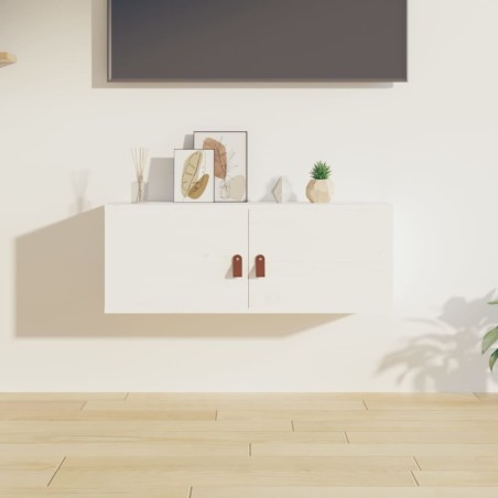 vidaXL Wandschrank Weiß 80x30x30 cm Massivholz Kiefer
