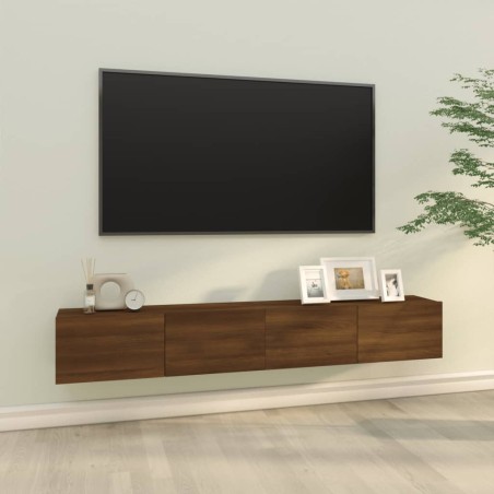 vidaXL TV-Wandschränke 2 Stk. Braun Eiche 100x30x30 cm Holzwerkstoff