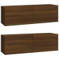 vidaXL TV-Wandschränke 2 Stk. Braun Eiche 100x30x30 cm Holzwerkstoff vidaXL TV-Wandschränke 2 Stk. Braun Eiche 100x30x30 cm Holzwerkstoff