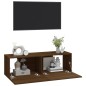 vidaXL TV-Wandschränke 2 Stk. Braun Eiche 100x30x30 cm Holzwerkstoff vidaXL TV-Wandschränke 2 Stk. Braun Eiche 100x30x30 cm Holzwerkstoff