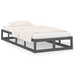 vidaXL Massivholzbett Grau 100x200 cm