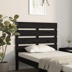vidaXL Bett-Kopfteil Schwarz 90x3x80 cm Massivholz Kiefer