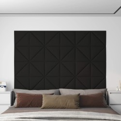 vidaXL Wandpaneele 12 Stk. Schwarz 30x30 cm Stoff 0,54 m²