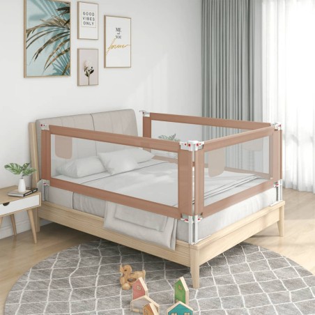 vidaXL Kleinkind-Bettschutzgitter Taupe 190x25 cm Stoff  