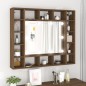 vidaXL Spiegelschrank mit LED Braun Eiche-Optik 91x15x76,5 cm vidaXL Spiegelschrank mit LED Braun Eiche-Optik 91x15x76,5 cm