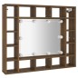 vidaXL Spiegelschrank mit LED Braun Eiche-Optik 91x15x76,5 cm vidaXL Spiegelschrank mit LED Braun Eiche-Optik 91x15x76,5 cm
