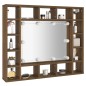 vidaXL Spiegelschrank mit LED Braun Eiche-Optik 91x15x76,5 cm vidaXL Spiegelschrank mit LED Braun Eiche-Optik 91x15x76,5 cm
