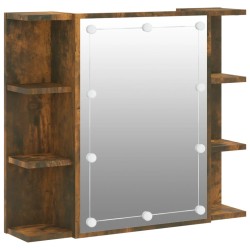 vidaXL Spiegelschrank mit LED Räuchereiche 70x16,5x60 cm