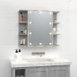 vidaXL Spiegelschrank mit LED Grau Sonoma 70x16,5x60 cm vidaXL Spiegelschrank mit LED Grau Sonoma 70x16,5x60 cm